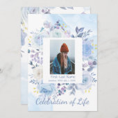 Memorial Service Hummingbird Blue Rozen Kaart (Voorkant / Achterkant)