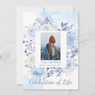 Memorial Service Hummingbird Blue Rozen Kaart