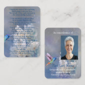 Memorial Service Hummingbird White Flowers Visitekaartje (Voorkant / Achterkant)