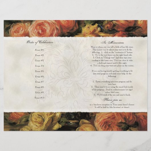 Memorial Service impressionist koraal geel rose 2 (Achterkant)