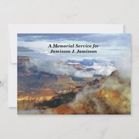 Memorial Service Invitation, Canyon Clouds Kaart (Voorkant)