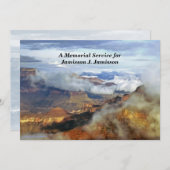 Memorial Service Invitation, Canyon Clouds Kaart (Voorkant / Achterkant)