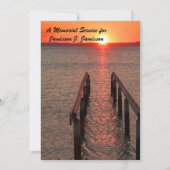 Memorial Service Invitation, Dock Pier Sunset Kaart (Voorkant)