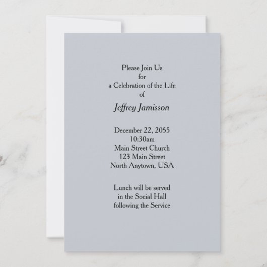 Memorial Service Invitation, Dock Pier Sunset Kaart (Achterkant)