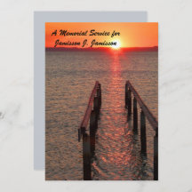Memorial Service Invitation, Dock Pier Sunset
