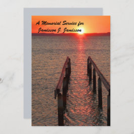 Memorial Service Invitation, Dock Pier Sunset Kaart
