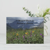 Memorial Service Invitation Mountain Wildbloemen Kaart (Staand voorkant)