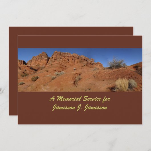 Memorial Service Invitation, Red Rock Hills Kaart (Voorkant / Achterkant)