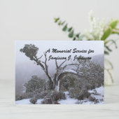 Memorial Service Invitation Winter Tree Snow Kaart (Staand voorkant)