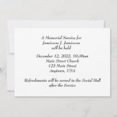 Memorial Service Invitation Winter Tree Snow Kaart (Achterkant)