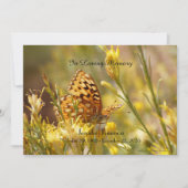 Memorial Service Invitation, Yellow Butterfly Kaart (Voorkant)