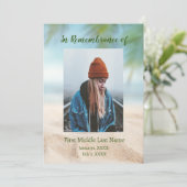 Memorial Service Invite beach Ocean Zee Lake Kaart (Staand voorkant)