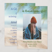 Memorial Service Invite beach Ocean Zee Lake Kaart (Voorkant / Achterkant)