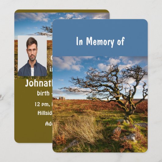 Memorial Service Invite Beauful Desert Savannah Kaart (Voorkant / Achterkant)