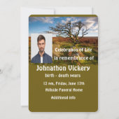 Memorial Service Invite Beauful Desert Savannah Kaart (Achterkant)