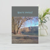 Memorial Service Invite Beauful Lake Beach Kaart (Staand voorkant)