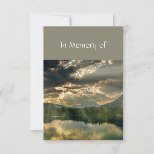Memorial Service Invite Beauful Lake Beach Kaart (Voorkant)