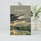 Memorial Service Invite Beauful Lake Beach Kaart (Staand voorkant)
