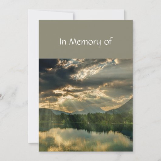 Memorial Service Invite Beauful Lake Beach Kaart (Voorkant)