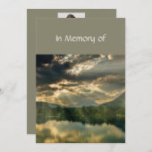 Memorial Service Invite Beauful Lake Beach Kaart (Voorkant / Achterkant)
