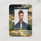 Memorial Service Invite Beauful Lake Beach Visitekaartje (Achterkant)