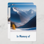 Memorial Service Invite Beauful Mountain Peaks Kaart (Voorkant / Achterkant)