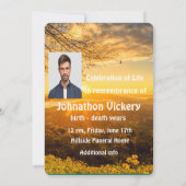 Memorial Service Invite Beauful Sunrise Morning Kaart (Achterkant)