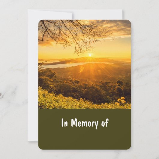 Memorial Service Invite Beauful Sunrise Morning Kaart (Voorkant)