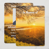 Memorial Service Invite Beauful Sunrise Morning Kaart (Voorkant / Achterkant)
