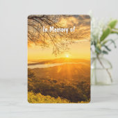 Memorial Service Invite Beauful Sunrise Morning Kaart (Staand voorkant)
