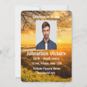 Memorial Service Invite Beauful Sunrise Morning Kaart (Achterkant)