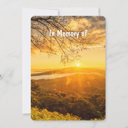 Memorial Service Invite Beauful Sunrise Morning Kaart (Voorkant)