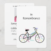 Memorial Service Invite Bike Sport Vrouw Kaart (Voorkant / Achterkant)