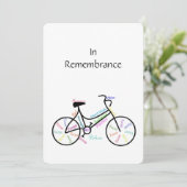 Memorial Service Invite Bike Sport Vrouw Kaart (Staand voorkant)