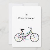 Memorial Service Invite Bike Sport Vrouw Kaart (Voorkant)