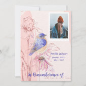 Memorial Service Invite Bluebird Garden Bird Kaart (Voorkant)