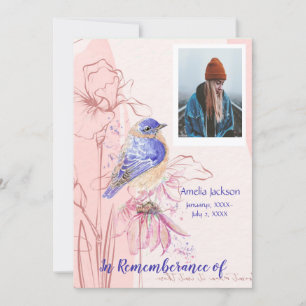 Memorial Service Invite Bluebird Garden Bird Kaart