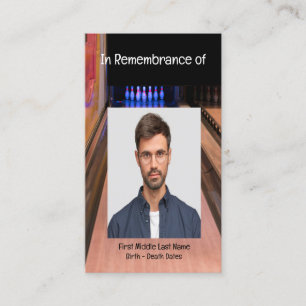 Memorial Service Invite Bowling Lane Bowler Visitekaartje