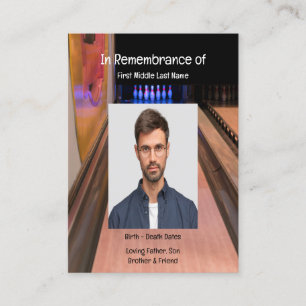 Memorial Service Invite Bowling Lane Bowler Visitekaartje