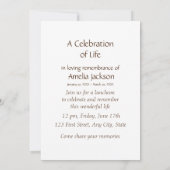 Memorial Service Invite Butterfly Flower Kaart (Achterkant)