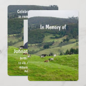Memorial Service Invite Cattle Farming Farmer Kaart (Voorkant / Achterkant)