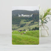 Memorial Service Invite Cattle Farming Farmer Kaart (Staand voorkant)