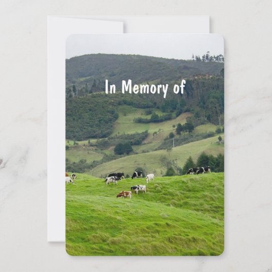 Memorial Service Invite Cattle Farming Farmer Kaart (Voorkant)