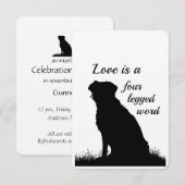 Memorial Service Invite Dog Pet Animal Quote Kaart (Voorkant / Achterkant)