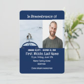 Memorial Service Invite Dog Team Sled Winter Sport Kaart (Staand voorkant)