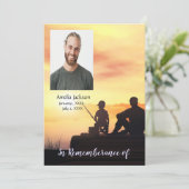 Memorial Service Invite Father Son Vissen Fish Kaart (Staand voorkant)