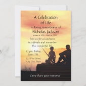Memorial Service Invite Father Son Vissen Fish Kaart (Achterkant)