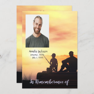 Memorial Service Invite Father Son Vissen Fish Kaart