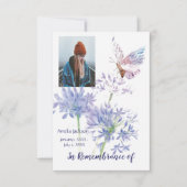 Memorial Service Invite Garden Butterfly Flowers Kaart (Voorkant)