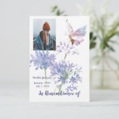 Memorial Service Invite Garden Butterfly Flowers Kaart (Staand voorkant)